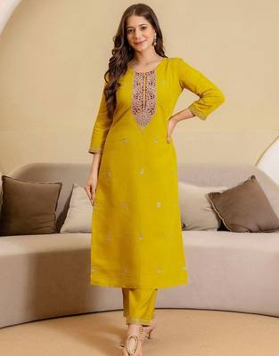 Women Ethnic Motifs Embroidered Regular Kurta with Trousers & Dupatta 6