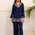 Embroidered Blue Rayon Co Ords for Women