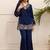 Embroidered Blue Rayon Co Ords for Women