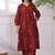 Printed Rust Viscose Rayon Co Ords for Women