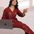 Printed Rust Viscose Rayon Co Ords for Women