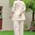 Embroidered Off White Cotton Blend Co Ords for Women