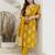 Floral Printed Tie-Up Neck Mirror Work Straight Kurta With Trouser & Dupatta