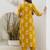 Floral Printed Tie-Up Neck Mirror Work Straight Kurta With Trouser & Dupatta