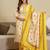 Floral Printed V-Neck Kurta With Trousers & Dupatta