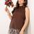 Embroidered Brown Viscose Rayon Co Ords for Women
