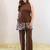 Embroidered Brown Viscose Rayon Co Ords for Women