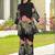 Foil Printed Black Silk Co Ords for Women