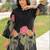 Foil Printed Black Silk Co Ords for Women