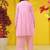 Embroidered Light Pink Pure Cotton Short Peplum Kurta With Farshi Salwar Set