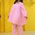 Embroidered Light Pink Pure Cotton Short Peplum Kurta With Farshi Salwar Set