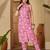Printed Pink Cotton Blend Co Ords for Women