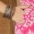 Printed Pink Cotton Blend Co Ords for Women