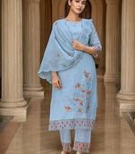 Women Floral Embroidered Regular Kurta with Trousers & Dupatta