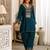 Embroidered Blue Rayon Co Ords for Women