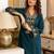 Embroidered Blue Rayon Co Ords for Women