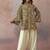 Printed Olive Green & Cream Viscose Rayon Short Straight Kurta With Farshi Salwar Set
