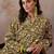 Printed Olive Green & Cream Viscose Rayon Short Straight Kurta With Farshi Salwar Set