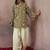 Printed Olive Green & Cream Viscose Rayon Short Straight Kurta With Farshi Salwar Set