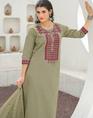Women Ethnic Motifs Embroidered Regular Thread Work Kurta with Palazzos & With Dupatta 2