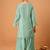Woven Design Mint Green Poly Georgette Straight Kurta With Farshi Salwar Set