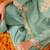 Woven Design Mint Green Poly Georgette Straight Kurta With Farshi Salwar Set