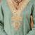 Woven Design Mint Green Poly Georgette Straight Kurta With Farshi Salwar Set