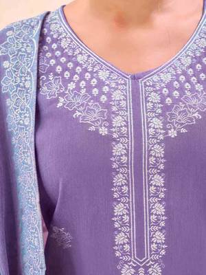 Women Ethnic Motifs Embroidered Regular Thread Work Kurta with Trousers & With Dupatta 6