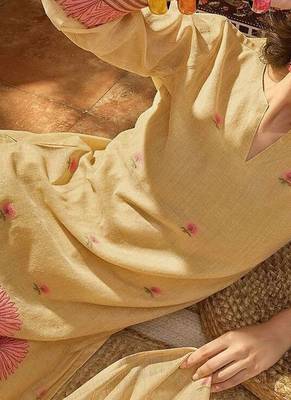 Women Floral Printed Regular Pure Cotton Kurta with Trousers & With Dupatta 5