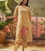 Women Floral Printed Regular Pure Cotton Kurta with Trousers & With Dupatta