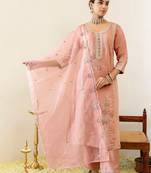 Women Floral Embroidered Regular Thread Work Kurta with Trousers & With Dupatta