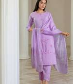 Women Ethnic Motifs Embroidered Kurta with Trouser & Dupatta