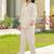 Embroidered Off White Cotton Blend Co Ords for Women