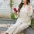 Embroidered Off White Cotton Blend Co Ords for Women