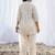 Embroidered Off White Cotton Blend Co Ords for Women