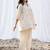 Embroidered Off White Cotton Blend Co Ords for Women