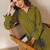 Printed Dark Olive Green Viscose Rayon Co Ords for Women