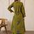 Printed Dark Olive Green Viscose Rayon Co Ords for Women