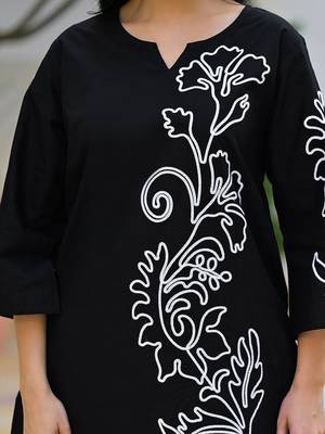 Embroidered Black Cotton Co Ords for Women 4