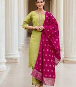 Women Ethnic Motifs Embroidered Kurta with Trouser & Dupatta