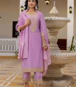 Women Floral Embroidered Kurta with Trousers & Dupatta
