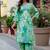 Printed Turquoise Viscose Rayon Co Ords for Women