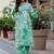 Printed Turquoise Viscose Rayon Co Ords for Women