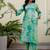 Printed Turquoise Viscose Rayon Co Ords for Women