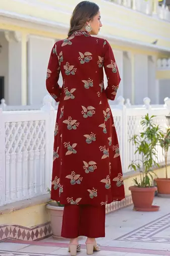 Women Ethnic Motifs Printed Regular Mirror Work Pure Cotton Kurta with Palazzos & With Dupatta