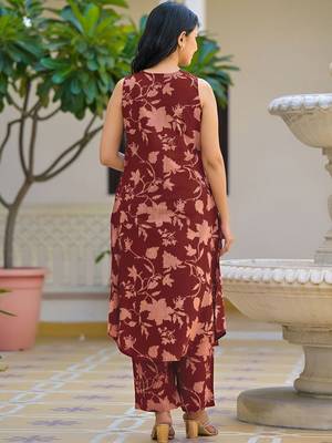 Printed Brown Cotton Co Ords for Women 2