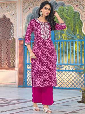 Women Bandhani Printed Regular Sequinned Kurta with Trousers & Dupatta 7
