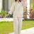 Embroidered Off White Cotton Blend Co Ords for Women