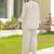 Embroidered Off White Cotton Blend Co Ords for Women