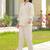 Embroidered Off White Cotton Blend Co Ords for Women